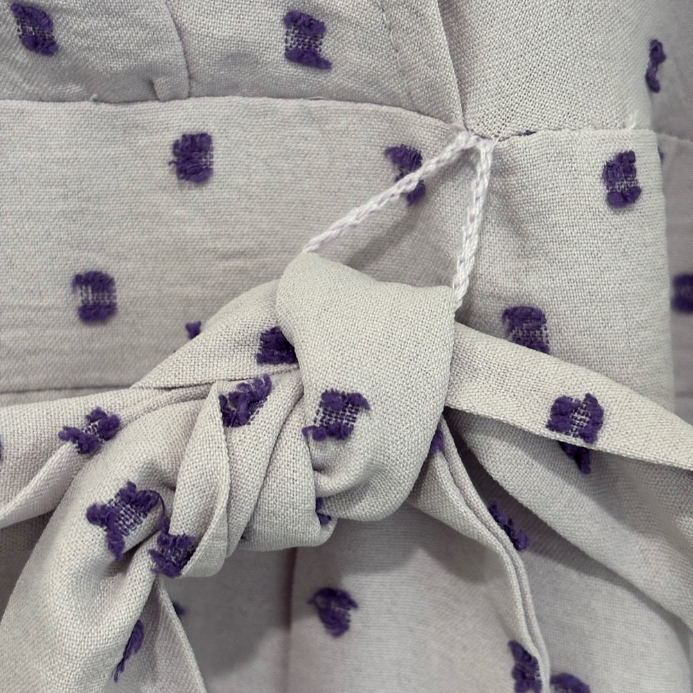 NWT Maggy London Lilac & Purple Polka Dot Midi Dress - Picture 6 of 11